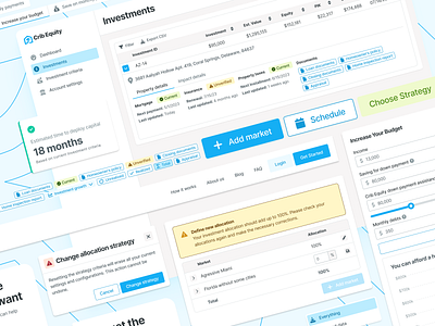 Crib Equity - UI Kit base blue components cyan figma home kit light real estate ui ui kit white