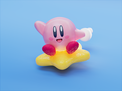 Kirby 3d cinema4d clean cute guy kirby kirbys adventure little nintendo pink redshift round star substance 3d painter super smash bros. switch