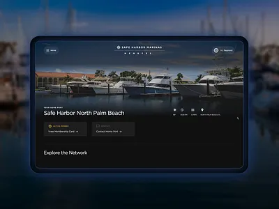 Safe Harbor Member Dashboard Design agency dashboard design graphic design login marina member menu ui ux