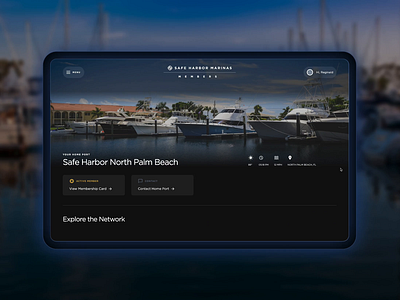 Safe Harbor Member Dashboard Design agency dashboard design graphic design login marina member menu ui ux