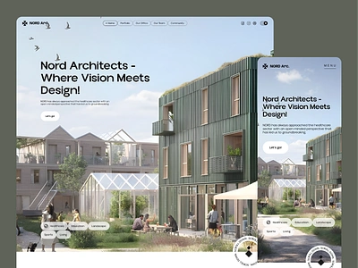 NORD Arc : Architectural Design Agency Landing Page apartment architectural agency architecture arthitect buidling clean construction design agency exterior design house house design interior design landing page minimalist design mobile modern architecture real estate ui ux urban architecture webdesign