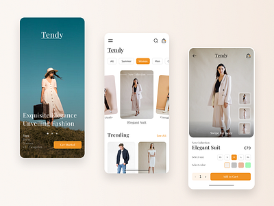 Tendy | Cloth Brand App Design app app design boutique branding cloth clothes design figma graphic design logo ui uiux ux web design