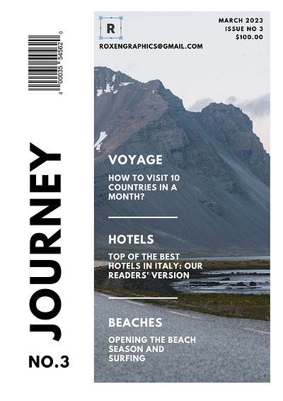 Minimal typographic Travel magazine branding graphic design illustration