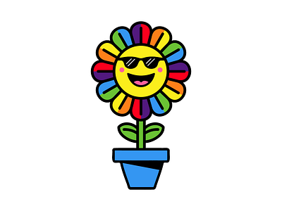 Cool Rainbow Flower adobeillustrator art artwork design dribbble flower illustration rainbow vector