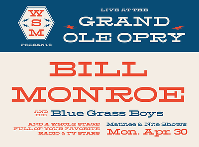 Bluegrass Handbill bluegrass grand ole opry handbill illustration music poster slab serif type design typography western