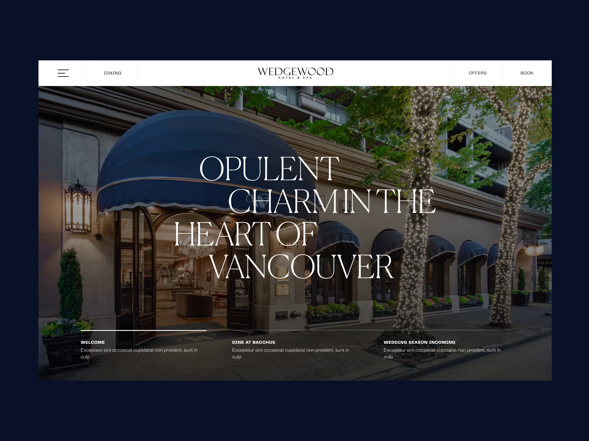 Example of Wedgewood Hotel & Spa - Website Redesign