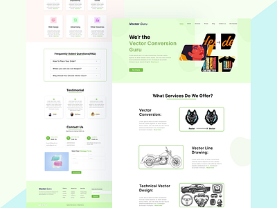 Vector Guru Landing Page Design client work figma landing page design ui ui ux design ux vector guru