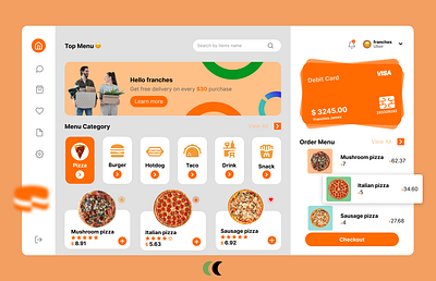 Food delivery website dashboard ui ux design 3d app branding design graphic design illustration logo motion graphics ui web web design