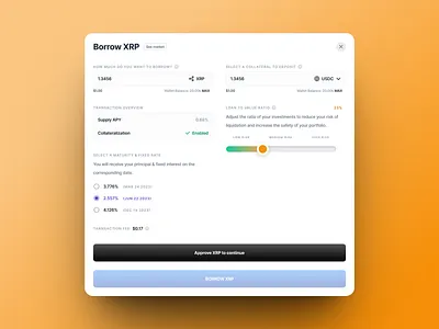 Borrow crypto modal app crypto design flat minimal ui