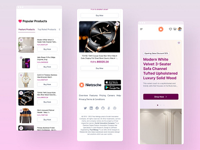 E-commerce Mobile Layouts