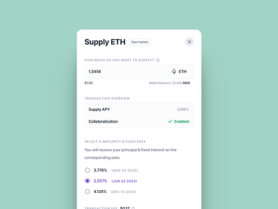 Supply Crypto modal app crypto design flat minimal ui