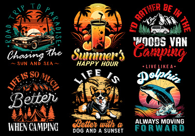 Summer T-shirt Design adventure tshirt beach life t shirt camping tshirt dog tshirt dolphin tshirt road trip t shirt summer summer t shirt design summer vibe summer vibe t shirt design t shirt t shirt design