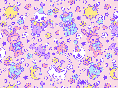 Download pastel goth patches patterns digital assets