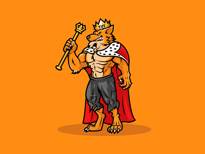 King Wolf animal crown dribbble illustration king logo mascot sportlogo vector art wolf wolves