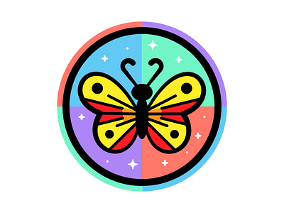Butterfly Badge adobeillustrator art artwork butterfly colorful dribbble illustration vector