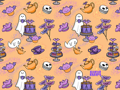 Bat Tea Party bats ghosts goth gothic halloween tea party pastel goth pastel goth halloween spooky tea party