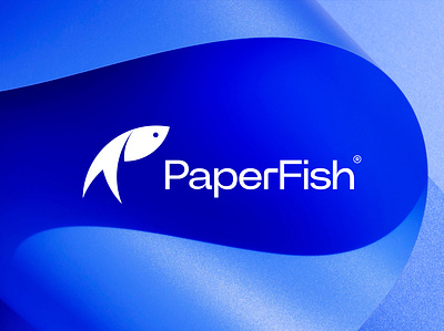 PaperFish - Art & Supplies Logo brand identity branding design fish graphic design icon logo symbol typography vector