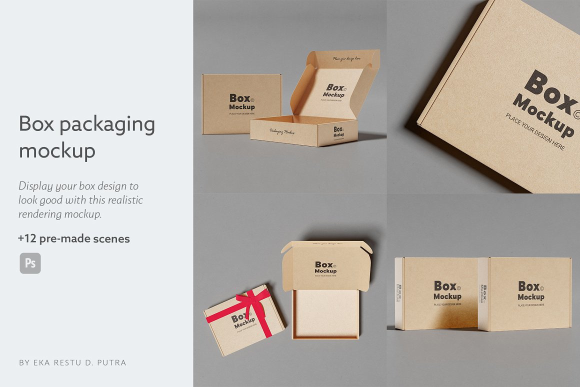 Box Mockup or Mailing Box Mockup 3d box design mailing box mockup packaging