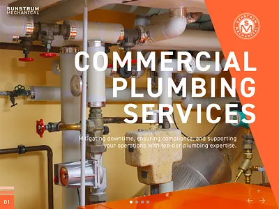 Commercial Plumbing Services Proposal animation blog branding design graphic design illustration logo logo design motion graphics navy orange plumber proposal sales simple typography ui ux web website