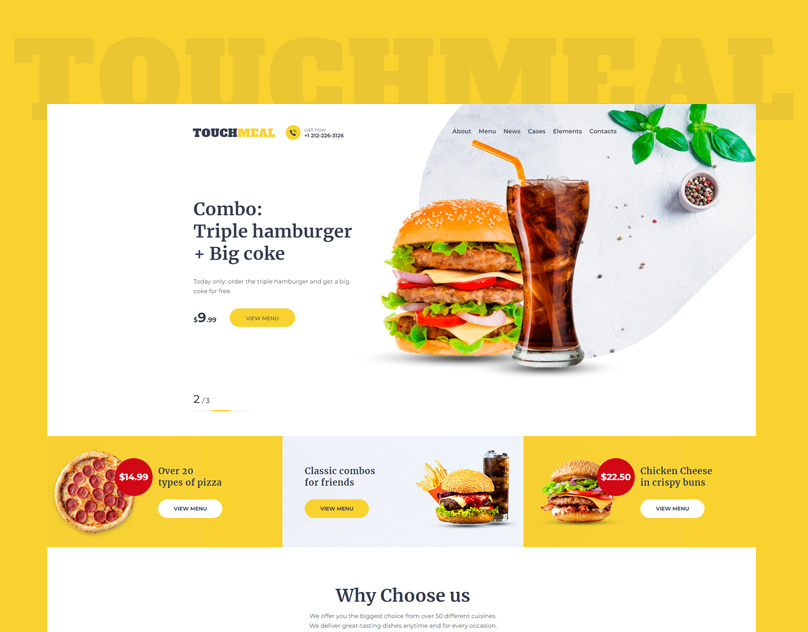 TOUCHMEAL ecommerce food restuarant website