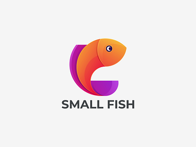 SMALL FISH app branding design fish coloring fish logo icon logo small fish vector