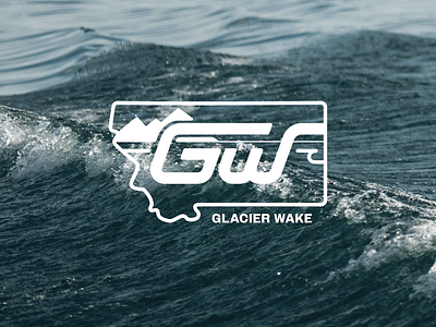 Glacier Wake - Logo art boat brand branding graphic design lake logo marina marine design montana wake