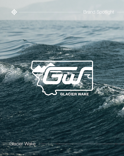 Glacier Wake - Logo art boat brand branding graphic design lake logo marina marine design montana wake