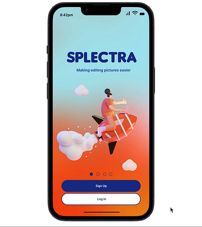 Splectra - Mobile app concept 3d app welcome page branding design graphic design mobile app inspiration mobile design motion graphics photo editor app ui ui design uxui design visual designs