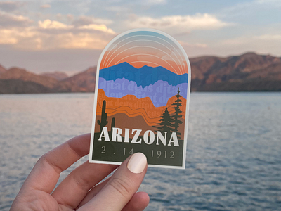 Arizona - Ditat Deus Sticker arizona art digital illustration graphic design illustration sticker western