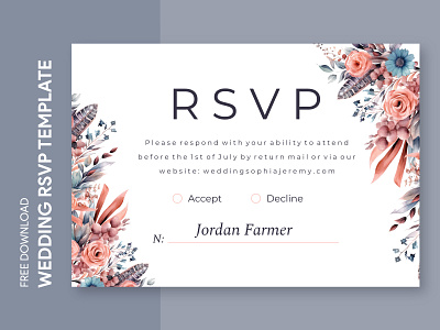 Modern Wedding RSVP Free Google Docs Template ceremony docs document engagement google marriage modern ms nuptials print printing r.s.v.p. reply response rsvp template templates wedding word