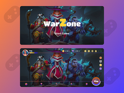 WarZone (MOBA Game Design) gamedesign ui