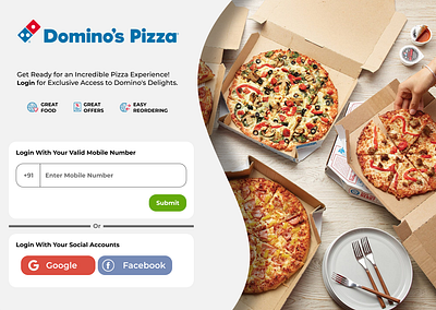 Domino's Login Screen anshuman tiwari dominos figma lazycodebaker ui uiux