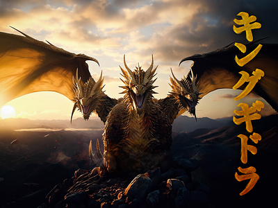 King Ghidorah design illustration photoshop