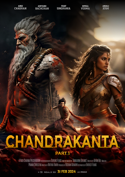 Movie Poster: Chandrakanta Part 1 chandrakanta cinema design graphic design movie movie poster part 1 poster poster design