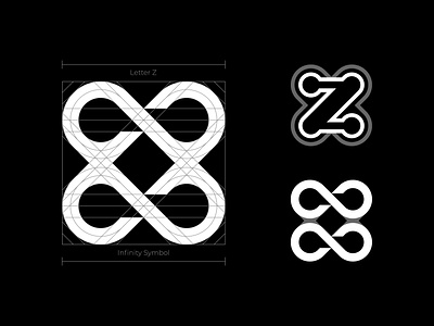 Infinity Z Logo branding endless graphic design grid inifinity letter logo loop looping mark monogram symbol z