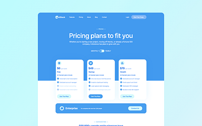 Pricing plans prototype design ui