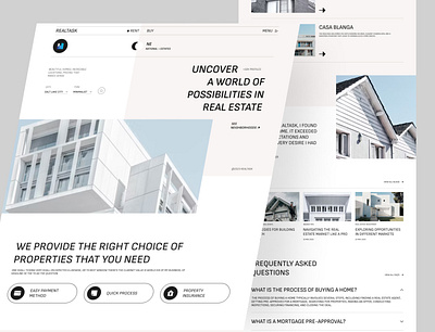 Realtask - Real Estate Website Design home house landing page real estate real estate landing page] real estate ui real estate website web design