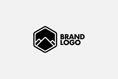 Mountain Outdoor Brand Logo adventure ai blockchain brand identity branding crypto design for sale hexagon hiking icon logo logomark mountain outdoor sky sport travel ui web3