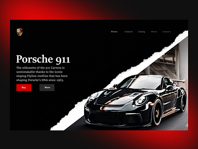 Landing page for Porshe 911 (mobile version) branding car design figma web desing