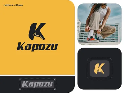 Letter K + Shoes, Logo, Logo Design branding branding logo design k logo design letter k logo logo design logos logotype modern logo shoes logo