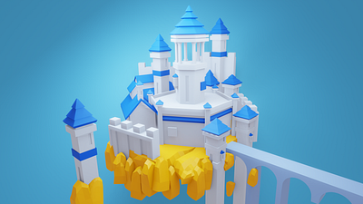 The floating castle 3d blender design graphic design illustration modeling