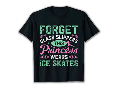 Ice-Skating T-shirt Design clothing clothingbrand design girlstshirt graphic design iceskating illustration pinkcolor shirts t-shirt design tshirt typography vector