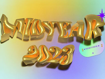 Midyear 2023 3d font illustration lettering music playlist typography