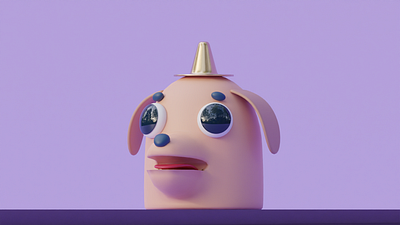 Dog With Hat 3d blender design graphic design