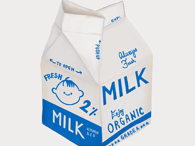 Milk Carton Illustration carton design drink food fresh illustration milk packaging