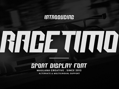 Race Timo Sport Display Font handmade font lettering maulana font modern font race font speed font typeface web font webfont website font y2k font