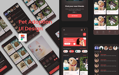 Pet Adoption App app design figma graphic design redisgn ui ui design uiux