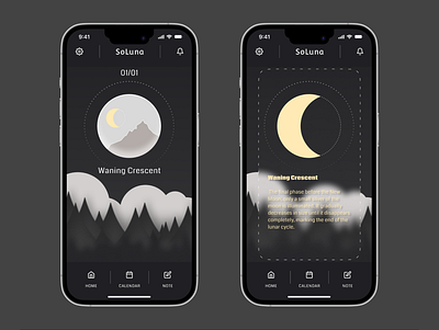 Welcome to SoLuna - your personal guide to lunar cycles! design luna moon ui ux uxui