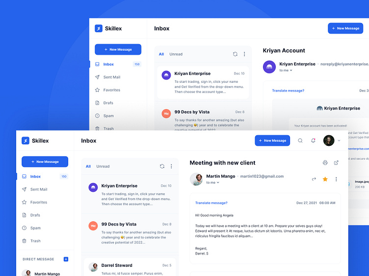 Email Dashboard Design by Krunal Ramoliya on Dribbble