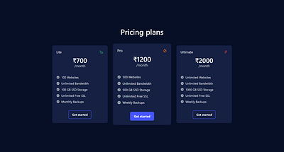 Pricing plans UI design ui webdesign webdevlopment